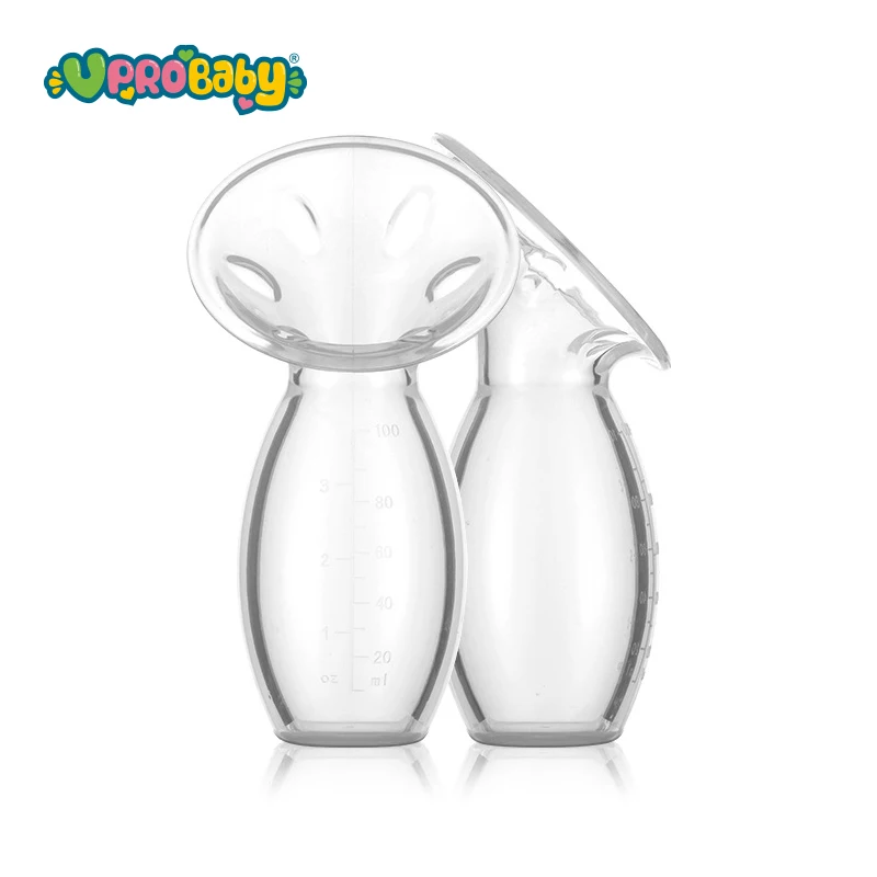 Food grade BPA free silicone manual breast pump with suction base breast milk collector pump milk saver
