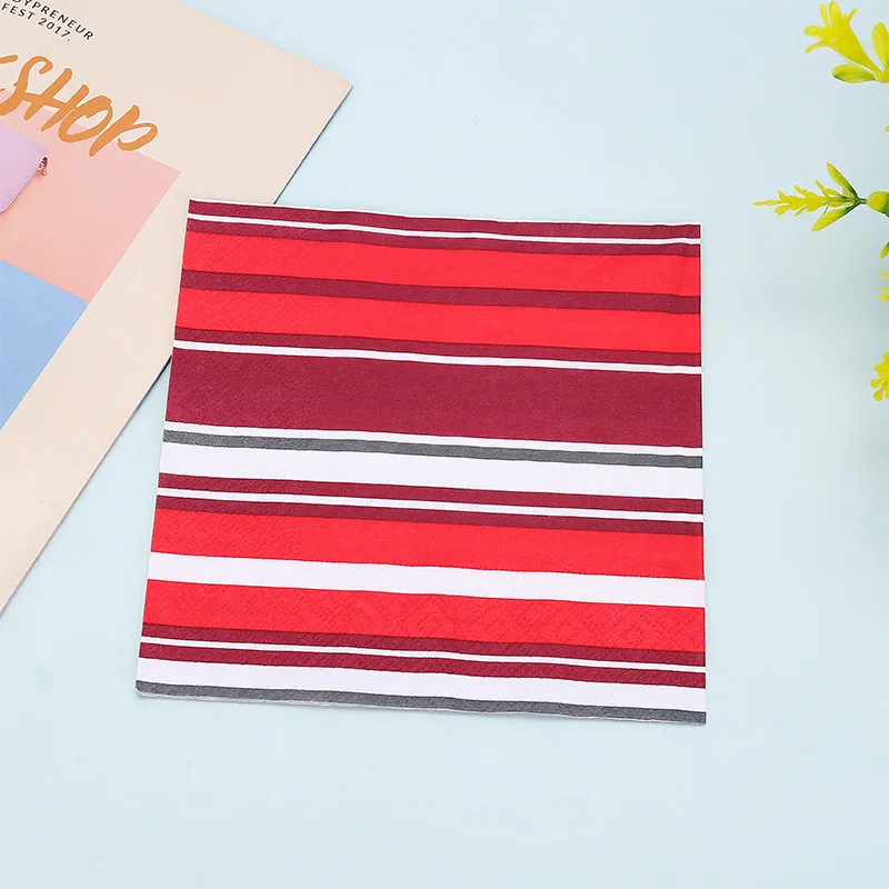 Disposable Flower Blue Chinese Pink Cocktail Paper Luncheon Napkins