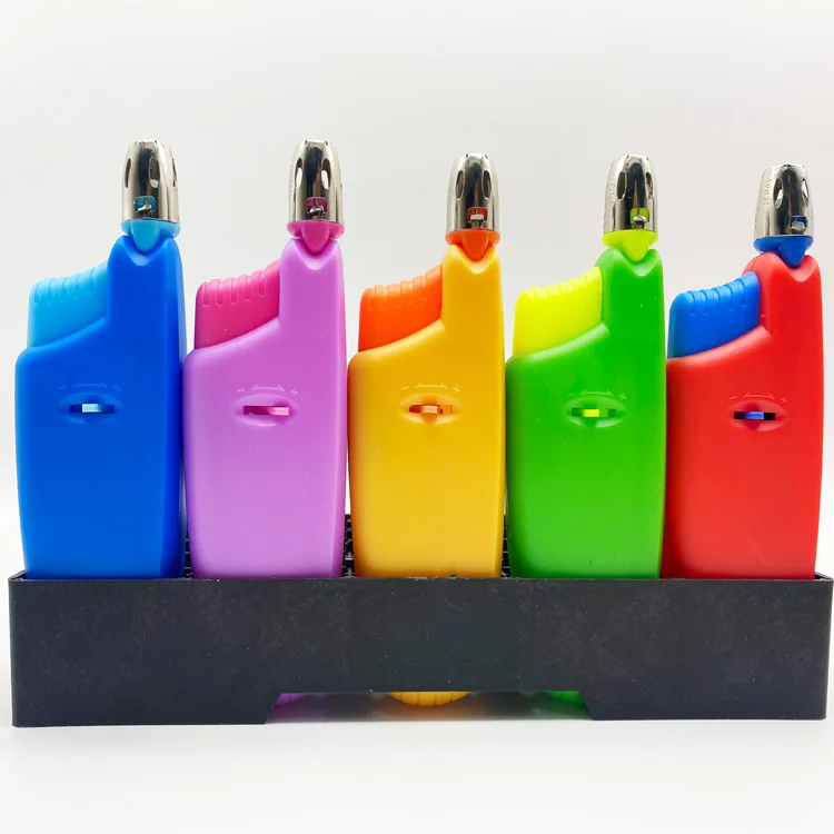 Factory Wholesale BBQ Lighters Custom Logo Colorful Electric Lighters Plastic Refillable Gas Cooking Lighter In Bulk