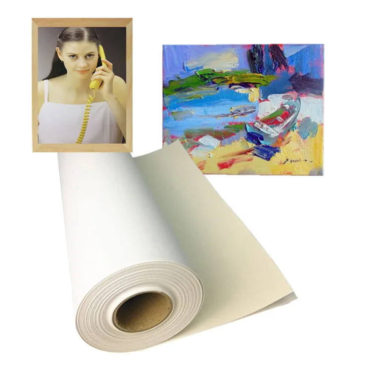 320gsm 44 Inch Printable Matte Polyester Cotton Inkjet Canvas For Canon iPF Pro 1000/2000/4000S