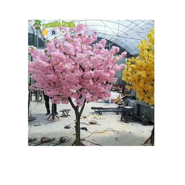 High quality artificial cherry blossom tree natural wood trunk tree for wedding decoration
