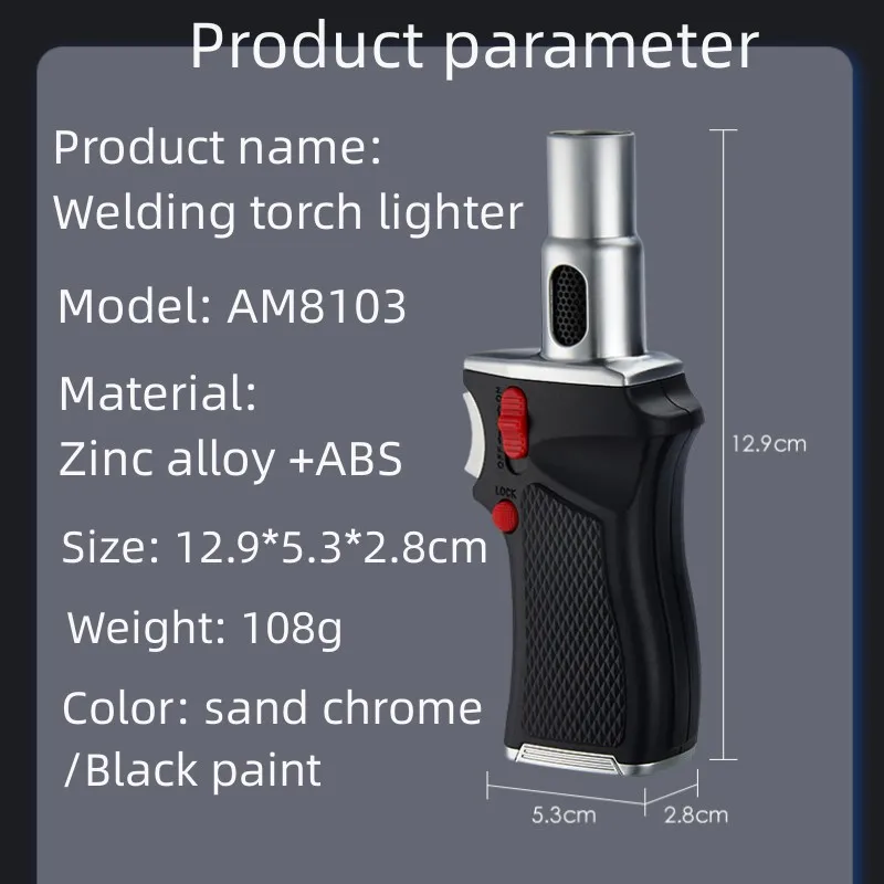 Classic handheld kitchen cigarette lighter Custom Logo High quality kitchen ignition Refillable Powerful jet flame Torch Lighter