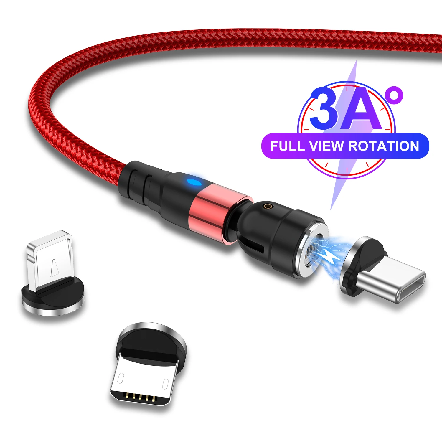  Магнитный кабель USLION 2 м с Micro USB 540 новинка зарядное устройство типа C быстрая зарядка зарядный провод шнур для телефонов iPhone 11