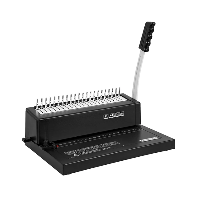 C12M Manual Rubber Ring Binding Combs 21 Hole 450 Sheets Paper Punch Binder Spiral Binding Machine for Letter Size Papers