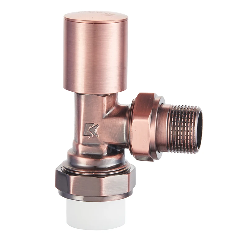 DN15-DN25 presser 1.6Mpa brass chrome Copper plating  Angle manual thermostatic radiator  valve for temperature control 3/4 inch