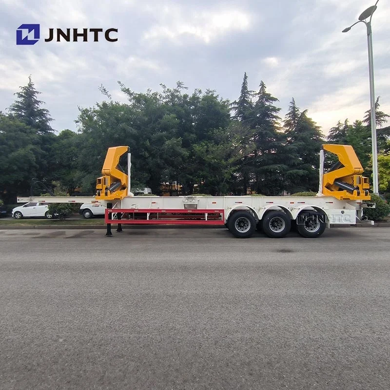 Sliding Side Loading and Unloading Container Semi-Trailer With Lifter Crane for Self-Discharging Contaniers of Cargo Truck