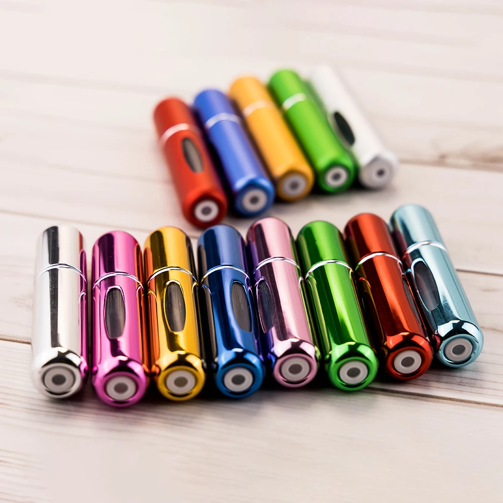 wholesale custom small refill perfume pocket bottle spray atomizer premium reusable 10ml aluminum perfume bottle filling