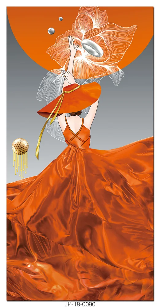 Original Art Modern Female Portrait Wall Painting Woman for Home Decoration Custom ink print on acrylic board for Living Room