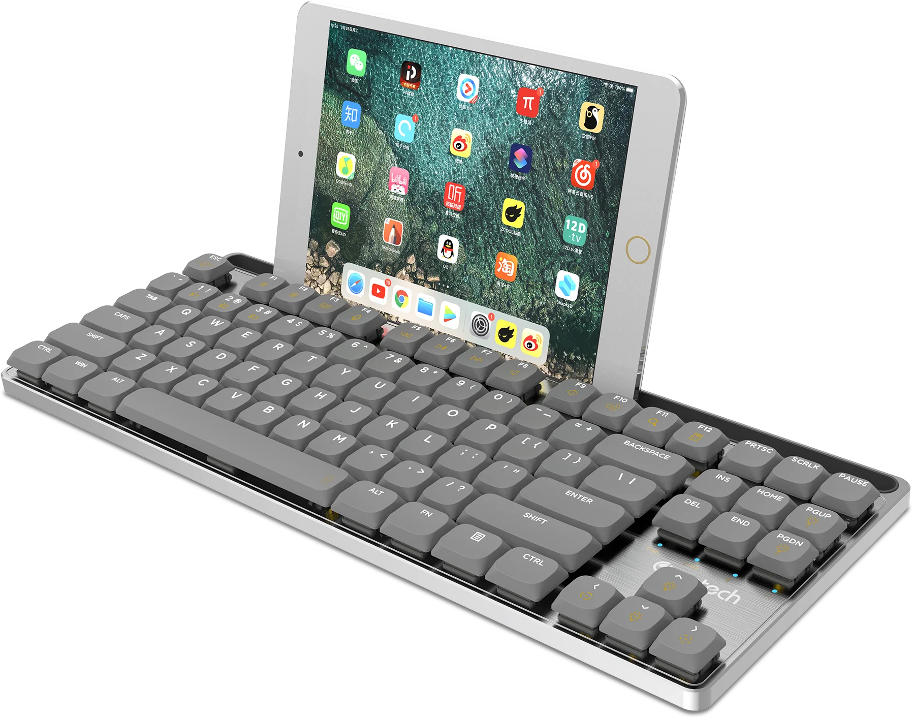 High quality 87 Keys 2.4Ghz Wireless + BT5.0 wireless Keyboard Mechanical Computer Keyboard Multi Devices with Slot for Win/iOS/