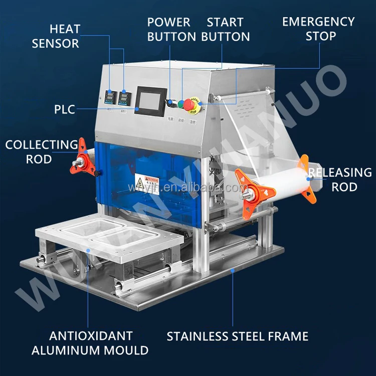 High Quality  Food Tray Sealing Packing Machine Plastic Aluminum Foil Manual Heat Sealing Machine Manual Tray Sealer