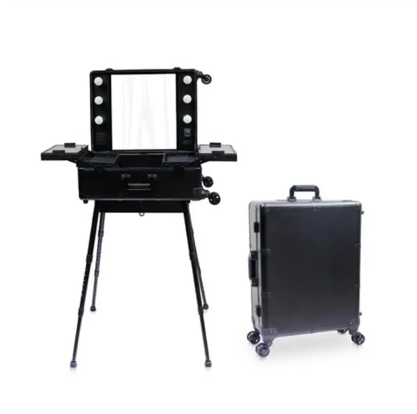 Профессиональная косметичка на колесиках чемодан для косметики с колесиками Вместительная женская коробка и ногтей
