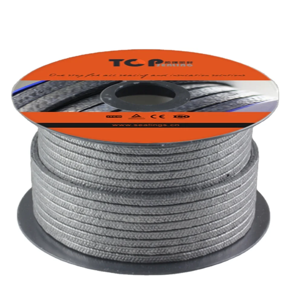 High heat conductive dry oil GFO PTFE graphite gland compression braided packing