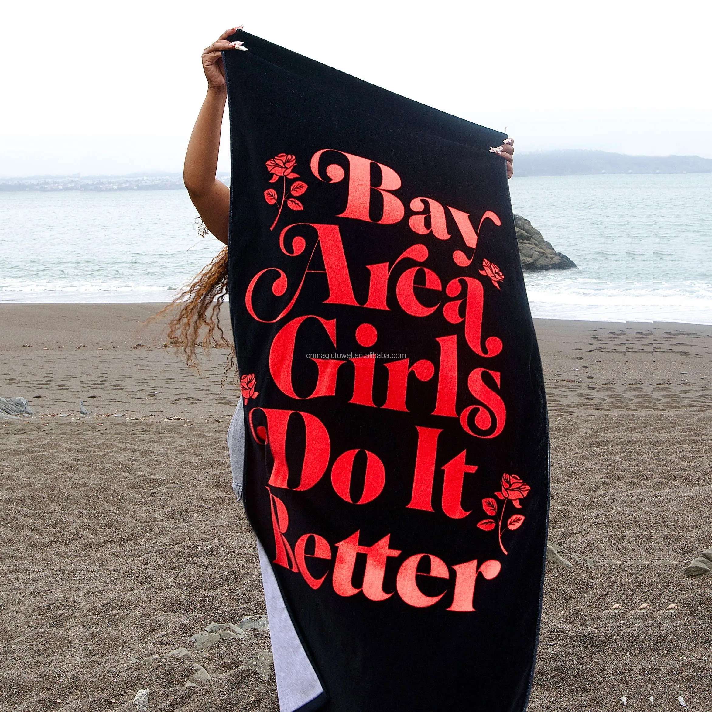 Personalized Custom private label velour Terry digital active Print Cotton Towel Beach Pool Bath Towel With Logo