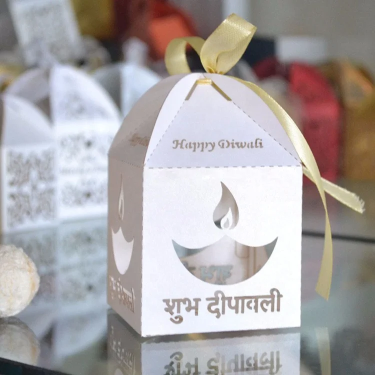 Diwali подарки для лазерной резки счастливый diwali индийский сладкий шоколад подарочная