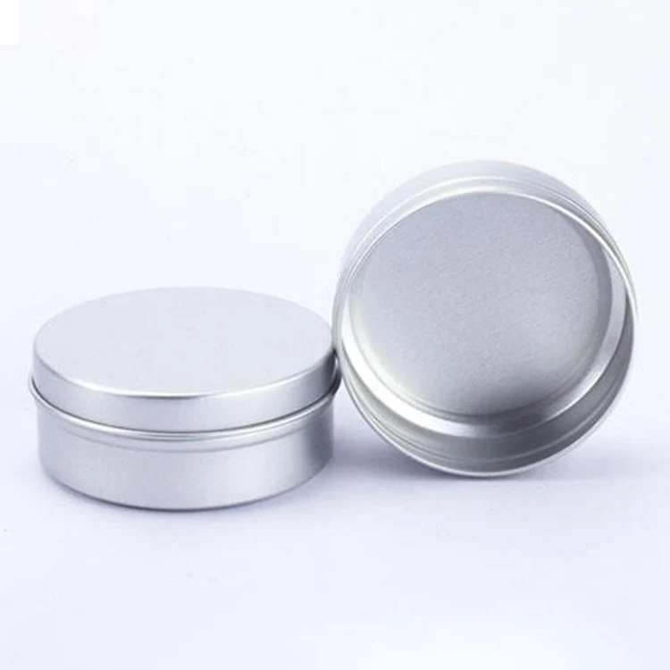 68*25mm Natural Color Packaging 2oz 60ml Tin Can Empty Custom Round Tin Aluminium Jar For Pomade