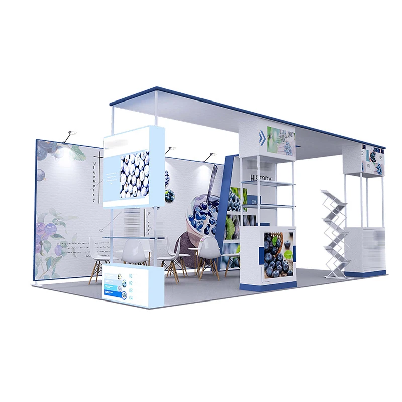 Standing Backlit Tension Fabric Modern Exhibition Light Box 20x20 Trade Show Booth Display