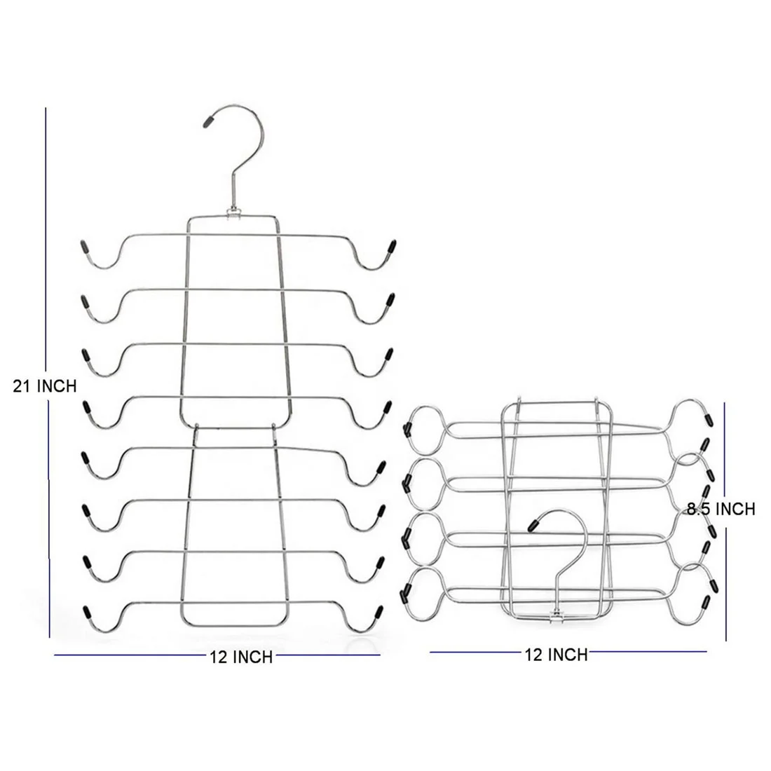 Foldable Space Saving Organizer Multiple Black Cloth Metal Wire Tank Tops Bra Hanger