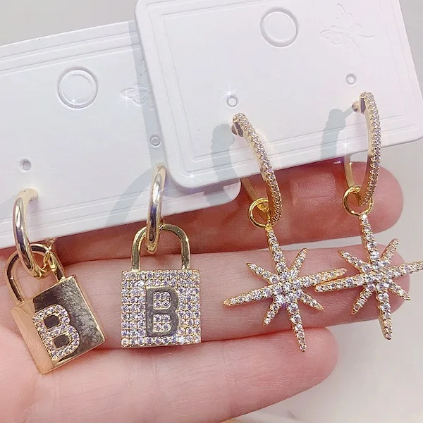 2023 wholesale jewelry cheap price hypoallergenic crystal star zircon jewelry mixed studs earring for women