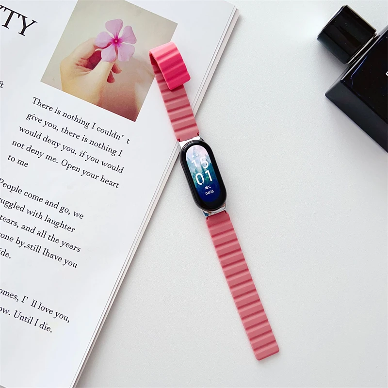 Smartwatch Accessories Wristband Women Bracelet Strap Watchband Sport Silicone Magnetic Watch Band For Xiaomi Smart Band 8
