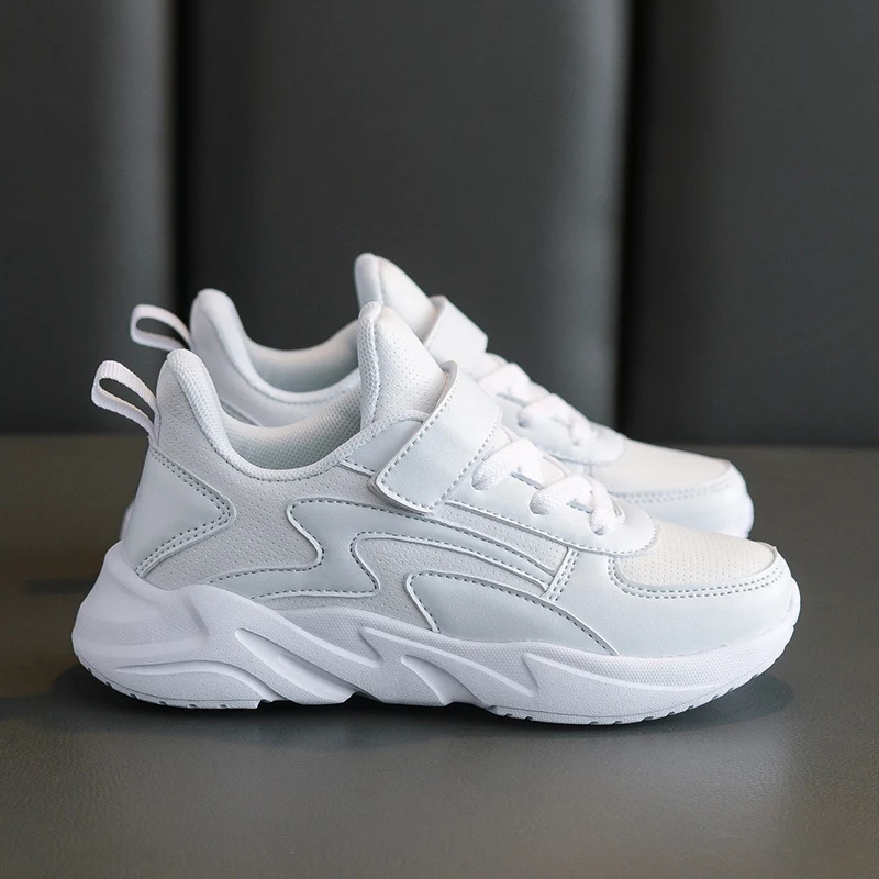 28-39 Logo customized Good price Girls boys shoes sneakers breathable Leisure Shoes children leather school shoes