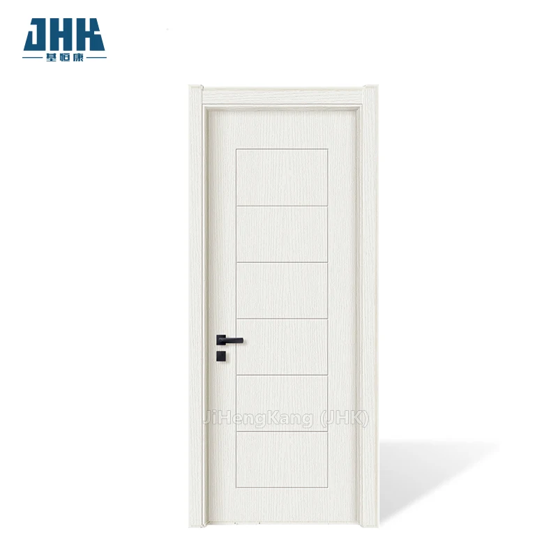 JHK-P30  panel smooth with grooves pvc interior door flush door design  mdf door price Modern Design