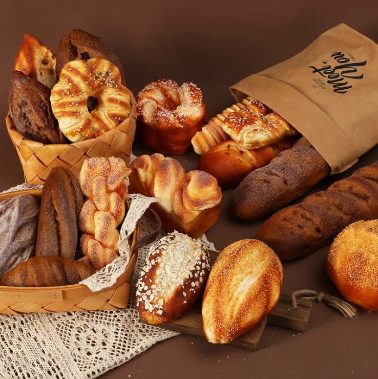 Artificial chocolate birthday cake bread funny food model for shop decoration for window display