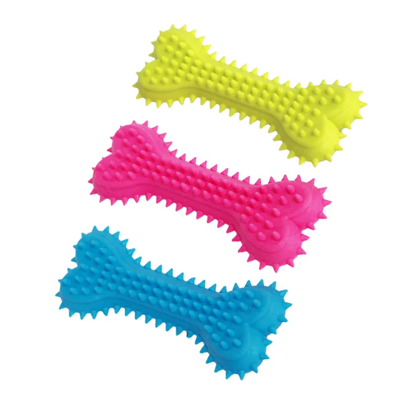 Manufacture Wholesale Cheap Dog Bone Toy Chew Toys TPR Rubber Durable Chew Spikes Design for Teething Ceansing Teeth Dogs