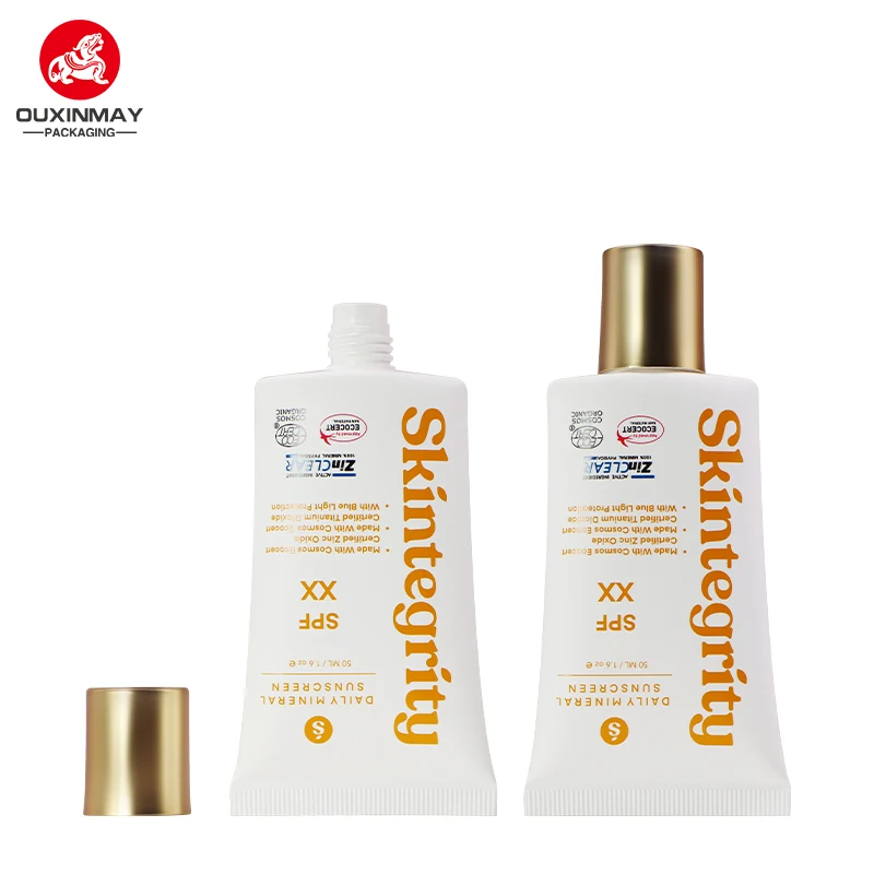 Eco-Friendly 35mm Aluminum Plastic Cosmetic Tube Flat Oval Design for Sunscreen Lotion Skin Care Labeling Surface Handling