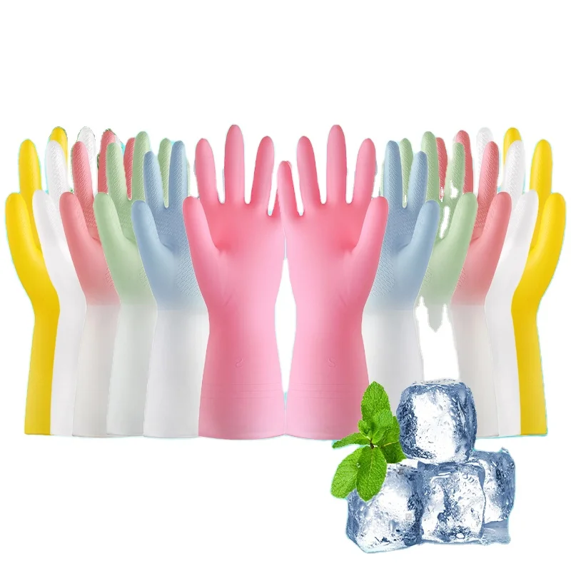 Manufacturers hot selling household kitchen gloves durable pvc  waterproof cleaning dishwashing gloves