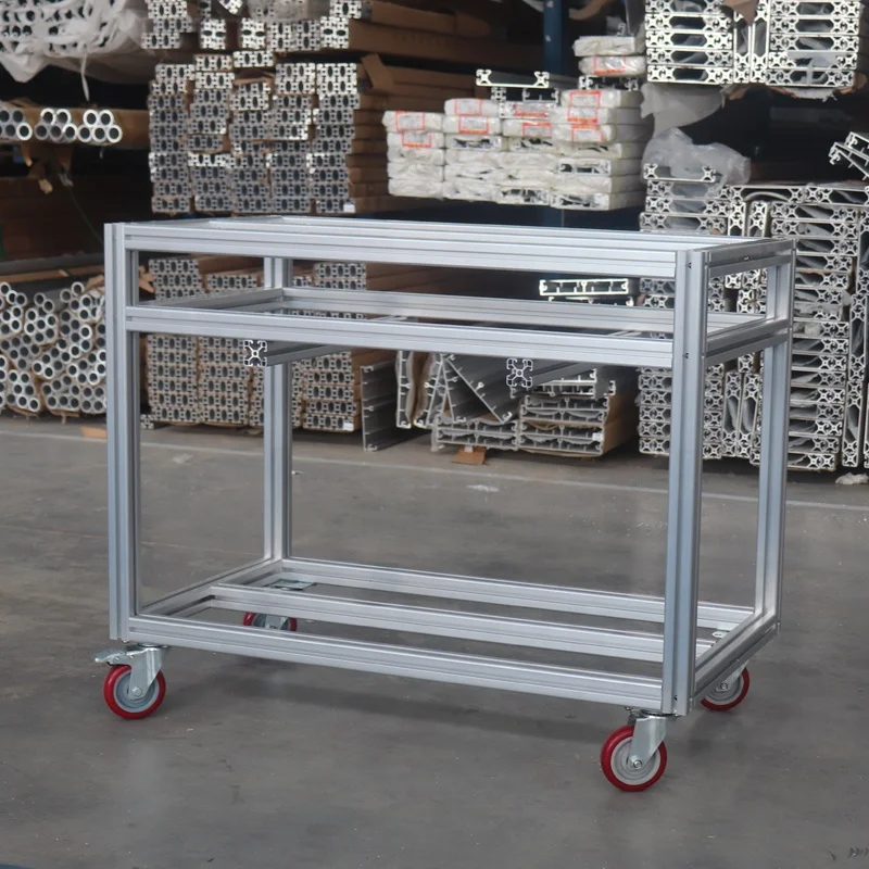 Aluminum profile made material delivery lightweight portable tool handcart for industrial