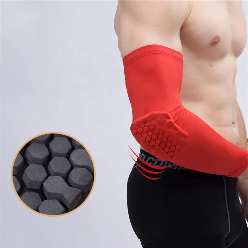 Hot sale Anti collision Basketball Arm Guard Honeycomb Long Elbow Pads