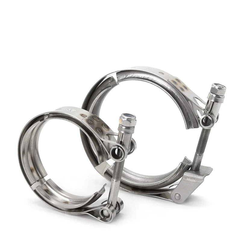 304 stainless steel V Band Clamp With Male Female Flanges For Turbo Exhaust Downpipes Customization From Samples/Designs