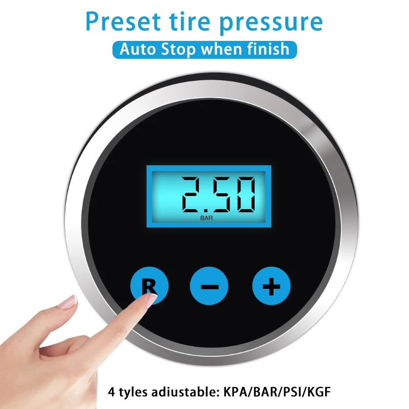 CARSUN 139901 Portable Automatic Digital Display Motorcycle Tire Inflator Bike Accessories With Psi Car Air Pump