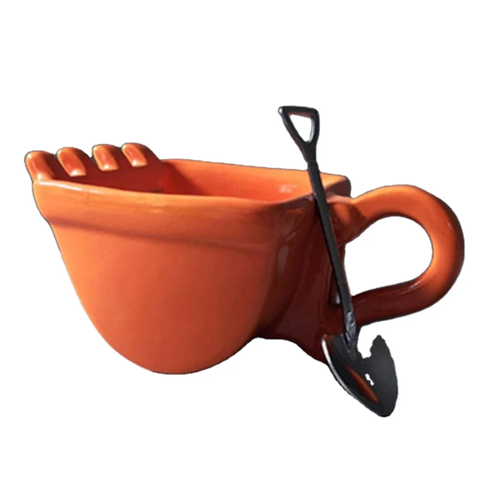 260ml Creative Ceramic Excavator Mug Bucket Model Ceramic Mug Coffee Mug Cup