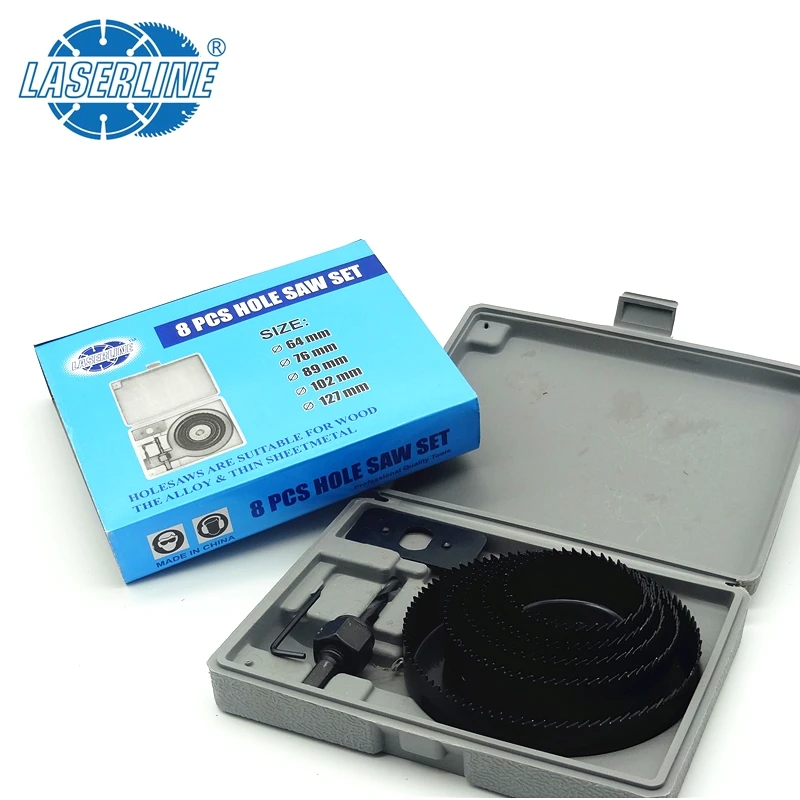China Made Professional Metal Woodworking Hole Saw Tile Tool Cutter Drill Bit 8pcs wood hole saw set