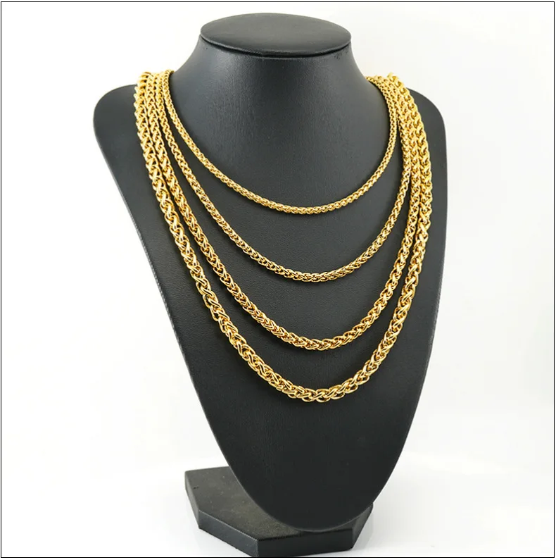 Hot Sale Fashion Hip Hop Keel Chain 18K Gold Plated Stainless Steel Necklace for Men and Women