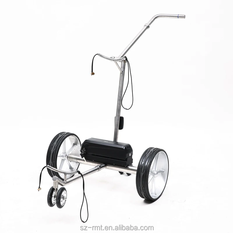 Black Caddy Style Outdoor Cart Pull Golf Auto Follow Foldable Electric Trolley