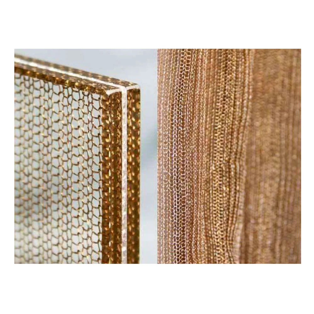 copper silk net wedding decoration decorative metal wire mesh for glass lamination gold color decorative metal wire mesh