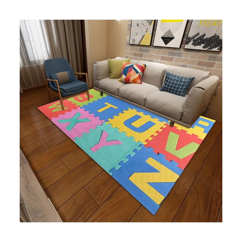 Kid EVA foam interlocking play baby education floor alphabet puzzle mat with eco-friendly material