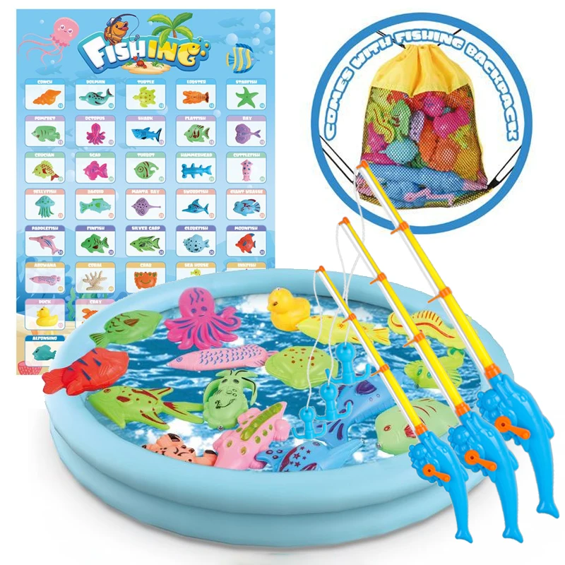 Juguetes Para Ninos Fish Game Fishing Toys Game for Kids with Fishing Pool and Learning Poster