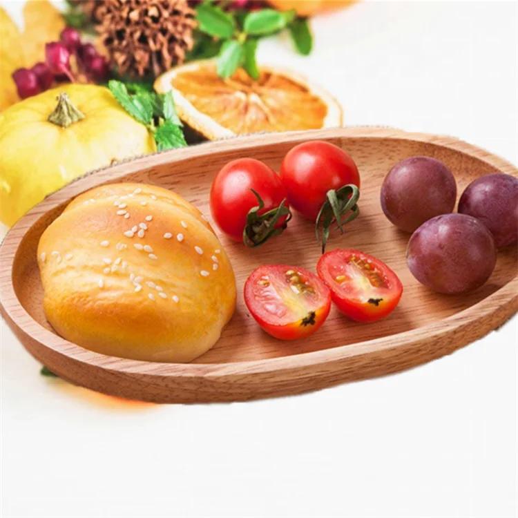 Round Shape Natural Handmade Wooden Tray Wooden Tray Wooden Serving Food Tray