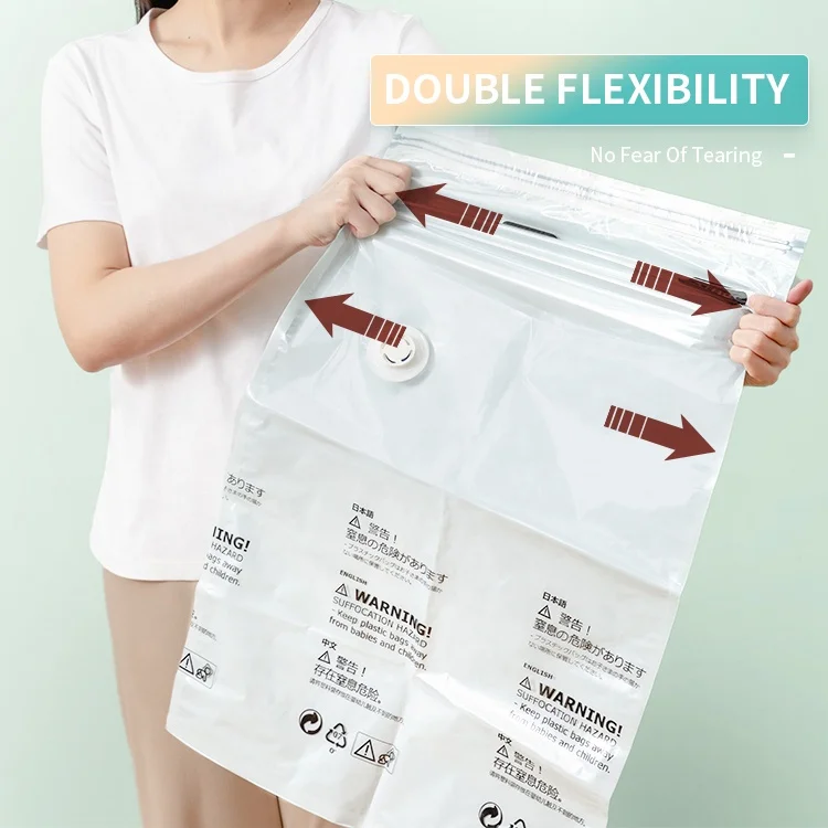 PA+PE vacuum storage bag for space saving storage bags for clothes organizer flat vacuum compression bags