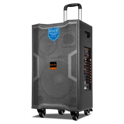 High End China Factory Sound Speakers Outdoor 15 inch Blue-tooth Speaker System OEM Trolley Boombox Battery Speaker With MIC