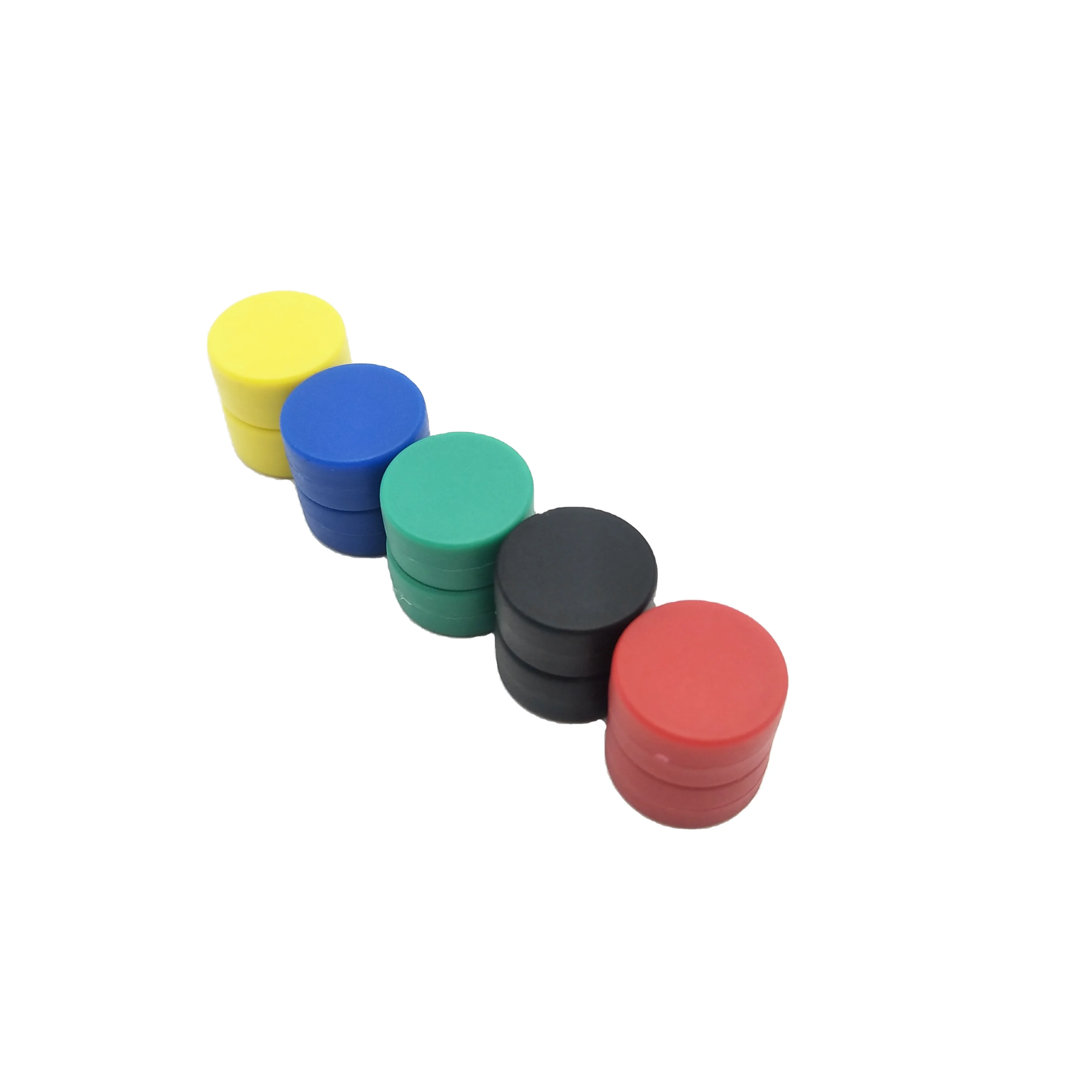 Hotsales Colorful D12.7x6.35mm Button Neodymium Magnets with Plastic Coated for Whiteboard