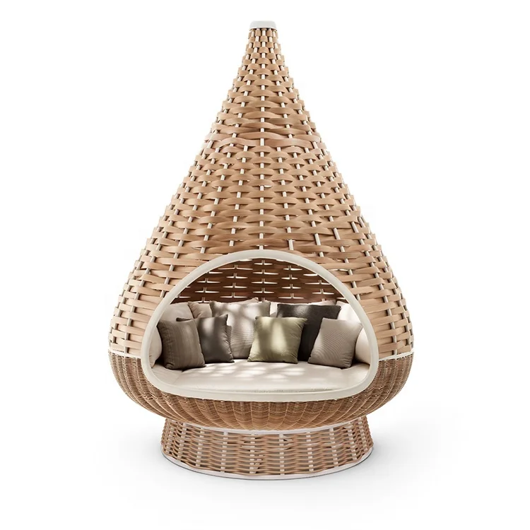 classic hotel project rattan chaise sunbed patio poolside garden double sun lounger outdoor wicker beach waterproof round daybed