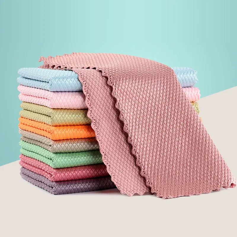 Factory Thickened Large Coral Wool Rag is non-shedding non-oil Easy to Clean  Dish Cloth Kitchen