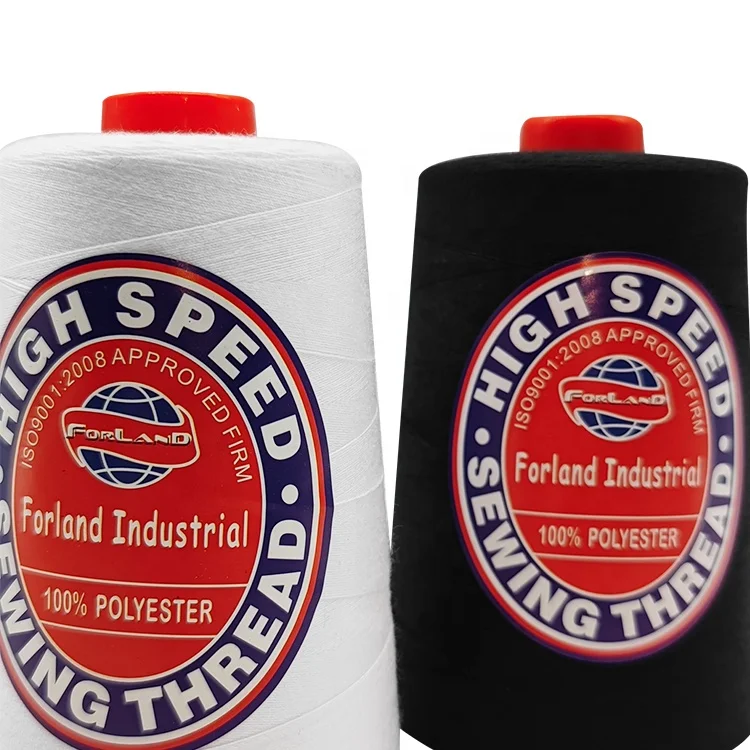 5000 yards hilo para tejer 40/2 polyester thread cones of thread only black and white with good price