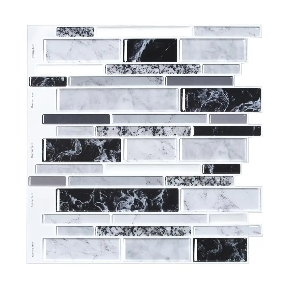Quick Instant Do-it-yourself Lightweight Unique Marble Pattern Mosaic Tile for Kitchen and Bathroom Backsplash Walls
