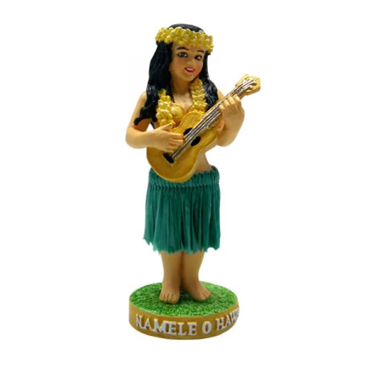 Custom Resin Bobble Head Manufacture Hula Girl Bobblehead Figure Toy for Home Decoration Fun Toy Accessory