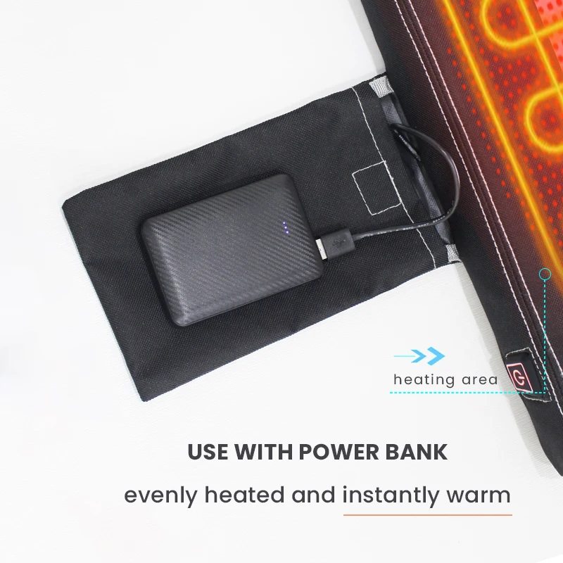 USB Powered 3 Levels Temperature Adjustment Thickened Heating Seat Pad for Outdoor Activities Camping Ice Fishing